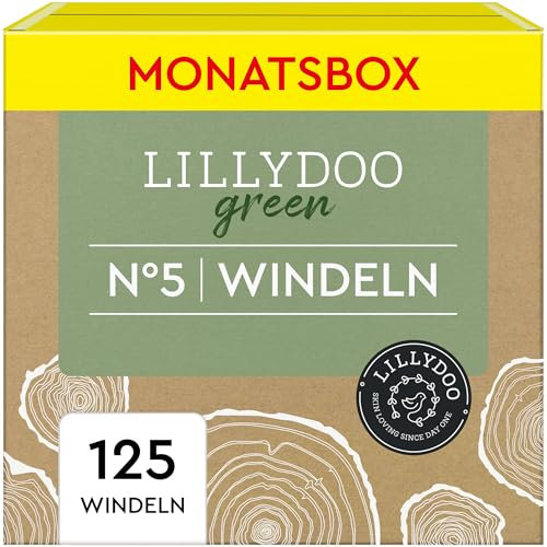 LILLYDOO green umweltschonende Windeln, Größe 5 (11-16 kg), Monatsbox (125 Stück)