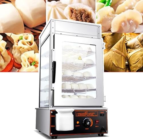 ZJGFCB Máquina calentadora de Bollos al Vapor de 1200w, vaporera Comercial para Bollos, Calentador eléctrico de Alimentos Calientes, para Tienda, Restaurante Buffet