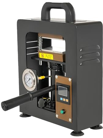 LetCart Hydraulische HeißPressmaschine,5 Tonnen Manuelle hydraulische Wärmepresse Maschine 600W Dual Heizung Platte Kolophonium Extraktion Maschine