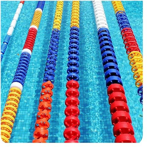 Corde de séparation de piscine avec bouée de sauvetage - Forme hexagonale - Pour l'intérieur et l'extérieur - 8 m (diamètre : 15 cm)