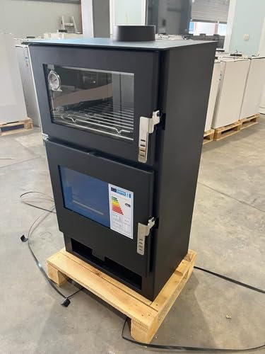 EEK A+ - Stufa a camino con vano cottura Inox Verso F, stufa a legna da 9 kW, in legno, a più occupazioni
