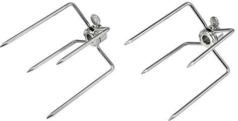 Enforose Fourchettes à Viande de rôtissoire en Acier Inoxydable, pour Barbecue, Poisson et Viande, Outil de Barbecue à Broche Stable, 2 pièces