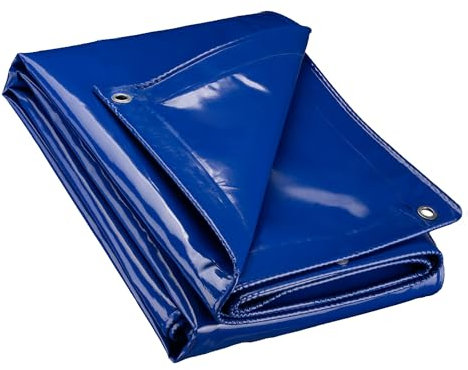 Wiltec Bâche de Camion 2X 3 m 650 g/m² Bleue Polyester Revêtement PVC Œillets INOX 100 cm Haute Protection Vol UV Intempéries Moisissure Étanche Solide Sécurité routière