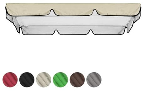 TYBEITAO 600D Hochwertiges,Silberbeschichtetes Oxford-Gewebe Schaukel Dachbezug Winddicht,Robust und Reißfest Dach Für Schaukelgestell Outdoor,Beige-164 * 114 * 15cm