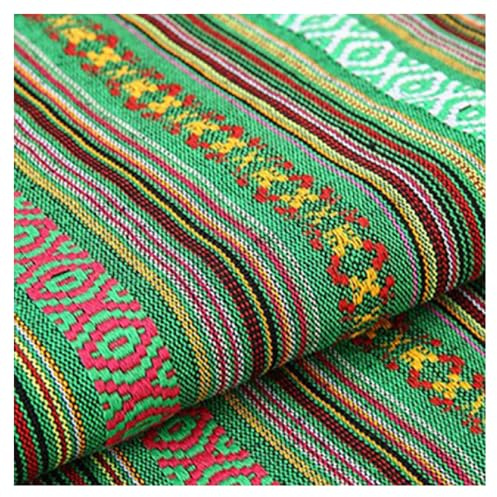 BrightGlow Tessuto in Cotone per Cucire con Motivo Etnico Stoffa Boho Venduto al Metro Fiori Esotici Stoffa in Cotone e Lino Stoffa per Decorazioni Retrò Multicolore Stoffa per Costumi 7# 100 X 150CM