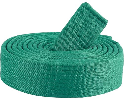 CREATCABIN Grüner Karate Jiu Jitsu Gürtel Polyester Kampfsportgürtel Judo TKD Aikido Einheitlicher Ranglistengürtel Universeller Ranglistengürtel Taekwondo Für Sporttrainingsgeräte Erwachsene 260cm