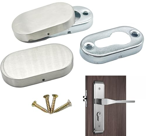 2 juegos Roseta Inoxidable Cilindro cilíndrico picaporte PZ cilindro Bocallave para Manillas Acero inoxidable mate Para puertas interiores y exteriores cilíndricas perfiladas Mostrador (Plata B)