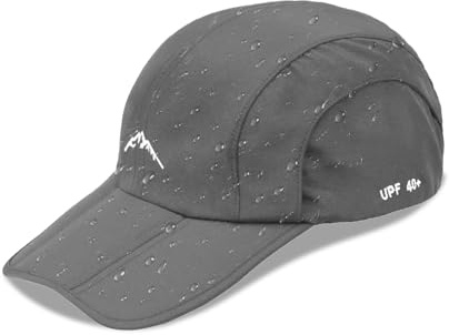 Winsegom Mens Waterproof Baseball Caps, Sun Protection Baseball Cap 55-60cm, Breathable Sport Hats with Adjustable for Men Outdoor Running Climbing Hiking Walking Sports Dark Grey