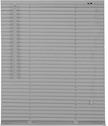 APEX FURNISHINGS Made to Measure PVC Venetian Blinds - 25mm Slats Easy Fit Window Blinds Child Safe Fittings Windows Shutters for Home Office (Grey 60W x 150L cm)