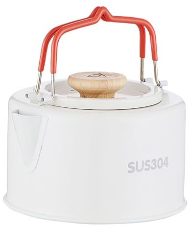 Miyanvuo Bouilloire de Camping - 1100 Ml Portable Acier Inoxydable Pot À Café,Bouilloire à Eau de Camping avec Poignée Anti-Brûlure | pour Café, Feu de Camp, Voyage en Plein Air, Randonnée