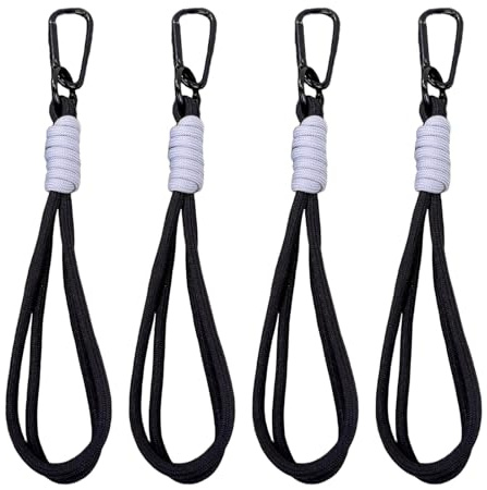 4 Ganci Passeggino Universali, Ganci per Passeggino Porta Borse e Zaino, Moschettoni Robusti per Carrozzina e Passeggino Leggero, Accessori Passeggino Antiscivolo, Colore Nero