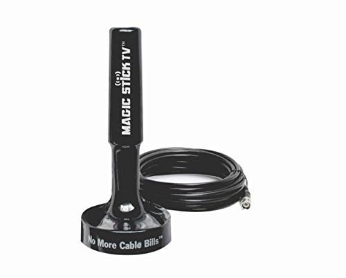 Magic Stick TV MS-50 Model, Signal Booster Antenna for Digital HDTV 1080P HD Channels, 16.5ft Cable, Black