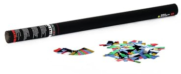 TCM FX Konfetti-Shooter (handbetriebene Konfettikanone 80 cm mit PVC-Konfetti Multicolor metallic, ideal für Hochzeiten, Geburtstage & Bühnenshows) Multicolor