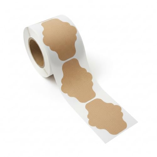 50 Etiquetas adhesivas kraft para botellas 9 x 6 cm | Personalizables para vino, cerveza y celebraciones | Pegatinas kraft decorativas para regalos, eventos y packaging artesanal | todokraft