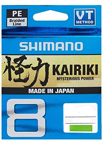SHIMANO Kairiki 8, 150 Meter, Mantis Verde 0.060 mm/5.3 kg, Línea de Pesca Trenzada, 59Wpla58R00