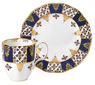 Royal Albert 40035587 1900 Mug et assiette de 20 cm Bleu porcelaine fine