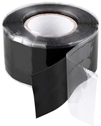 Fodlon Cinta Impermeable Autoadhesiva Cinta Adhesiva para Fugas de Agua Manguera Cinta Aislante Negra Cinta de Sellado Cocina para Lavabo Tubería de Agua y Bano, 25 mm de Ancho y 300 cm de Largo