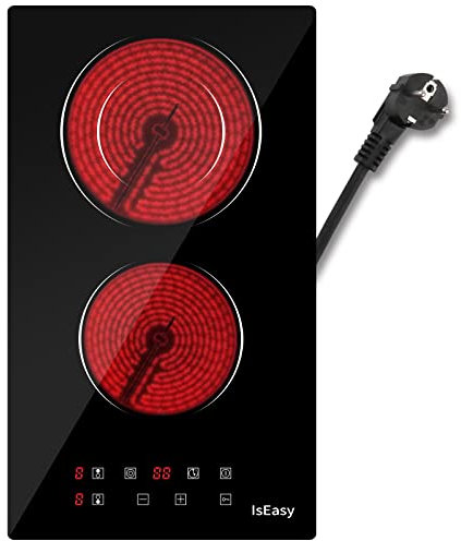 Vetroceramica Piano Cottura Elettrico - Incasso - Nero (2 fuochi - 3200W)