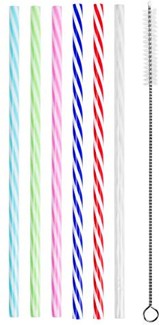 HEKU Lot de 24 pailles réutilisables, 23 cm de long, 7 mm de diamètre, avec brosses de nettoyage, passent au lave-vaisselle, disponibles en six couleurs tendance - Plastique solide - Bleu foncé,