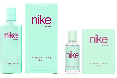 NIKE - A Sparkling Day Promoción 75 ml + 30 ml, Colonia Mujer, Pack 2 Productos, Perfume Formato Spray, Eau de Toilette Natural y Femenina, Aroma Floral Oriental, Fragancia Dulce