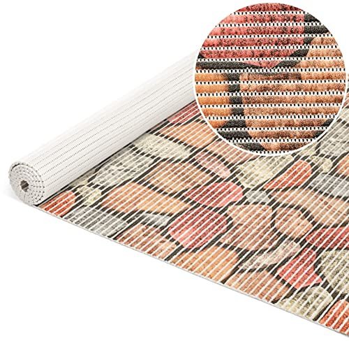 ANRO Weichschaummatte Badematte Bad Dusche WC Vorleger Teppich Antirutsch Badläufer Steine Pflastersteine 120x80cm
