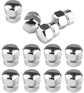 CGEAMDY 12 Pezzi Tappi Valvola Pneumatici, Cappucci per Stelo Valvola in Alluminio, Cappucci per Valvole in Alluminio Colore Alta Qualità, Auto Ruota Cappuccio Antipolvere Universali(Argento)