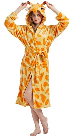 CuteOn Giraffe Hooded Wrap Dressing Gown Housecoat Bathrobe Cosplay L