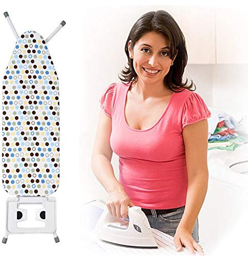 Duffy® Ironing Board - 120 x 40cm Ironing Board Table Folding Metal Iron,Lightweight Iron Board Rack Foldable Non Slip Adjustable Height (White - 90 x 30cm)