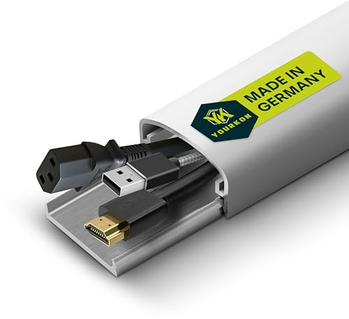 GOOD YOURKON STUFF Aluminium Kabelkanal Berlin 30/50/75/100cm Weiß/Schwarz/gebürstet/Hellbronze (30 cm, Weiß RAL9010)