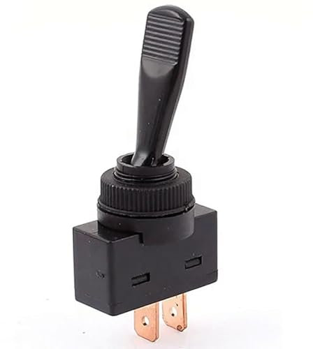 KFZ-Kippschalter 12V 20A, schwarze Kippschalter mit flachem Griff, EIN/AUS 2 Position 2-polig für PKW-LKW Boote ASW-13