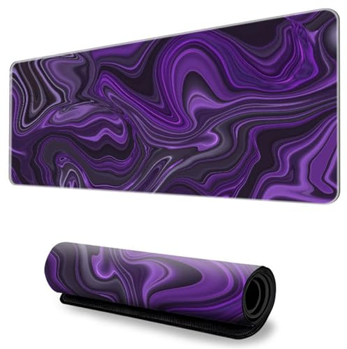 Hixingo Tapis Souris Fluide Coloré XXL/L, Gaming avec Base Antidérapante et Bords Cousus, Violet 3 (900 x 400 x 3 mm)