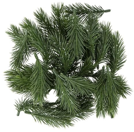 Ideen mit Herz Deko-Tannenzweige | grün | 8 cm lang | 38 Stück | künstliche Tannenzweige | Adventskranz-Deko | Tannengrün