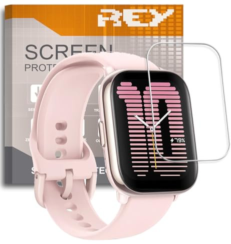 REY 6X Protector de Pantalla para AMAZFIT Active, (Pack 6)