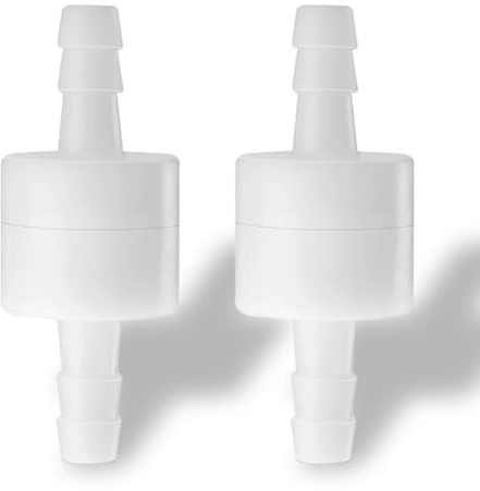 Uadme Rückschlagventil 6mm, 2 Stück Wasser Ventil, Kunststoff Inline Rückschlagventil Luft, Einweg Ventil für Wasser Brennstoff Gas Flüssigkeit Luft