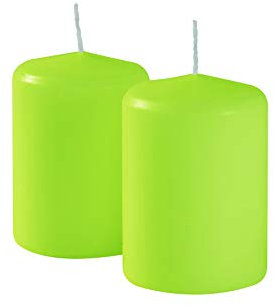 Candela diametro 7 cm altezza 10 cm - Colore Verde Pop - Per operatori Horeca, eventi e decorazione della casa - Durata 55 ore - Cereria Di Giorgio