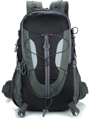 PORRASSO 30L Hiking Backpack Waterproof Rucksack Trekking Daypack Durable Backpack for Women Men Camping Climbing Travel Outdoor Sports Black