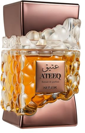 Parfum Nusuk Ateeq pour homme - 100 ml | Extrait de parfum longue durée | Notes d'agrumes, d'épices et boisées | Parfum de luxe masculin audacieux