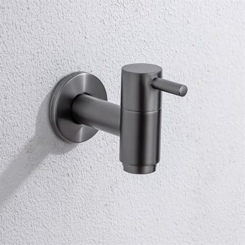 BiaoTeng Kaltwasser Armatur 1/2 Zoll Mop Pool Wasserhahn Einhandmischer Messing Wandmontierter Wasserhahn Kaltwasser Wandmontage Grau