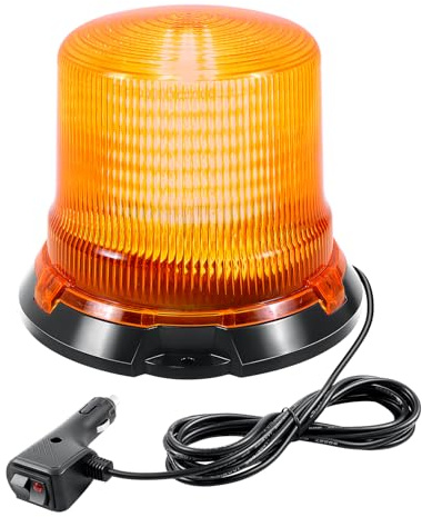 RIGIDON Gyrophare LED, 12V 24V 5.5 Pouces 90 LED Orange Clignotant Magnetique d'Urgence Avertissement pour Offroad Véhicule Voiture Utilitaire, Bateau, Remorque, Camion, Tracteur