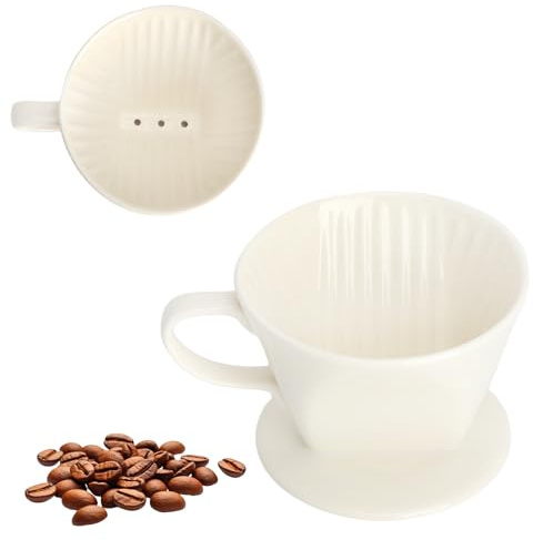 XRVRILE Filtro Caffe in Ceramica Misura 2 per 2–4 Tazze, Portafiltro Riutilizzabile Filtri Caffe per Uso Domestico, Bar e Ristoranti