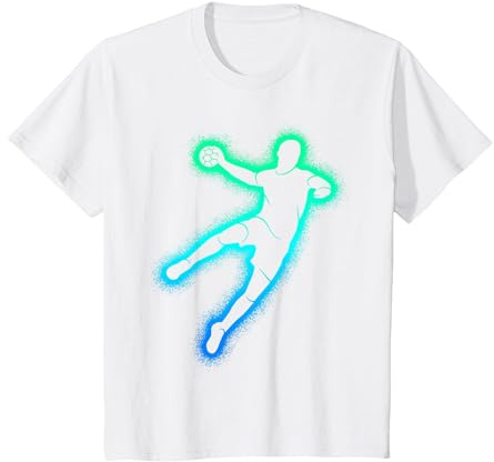 Joueur de Handball pour Enfant, Homme, garçon, Handball T-Shirt, Enfant, Blanc, 12 Ans