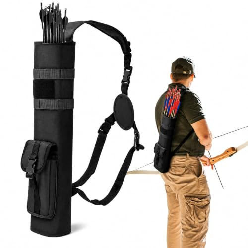 Chingcoo Caisse dorsale pour tir à l'arc, pour arc recurve et compound, capacité de 15 flèches, léger, imperméable, pour la chasse, l'entraînement en plein air