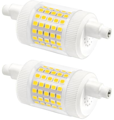 R7S 78mm LED 15W Regulable Luz Fría 6000K, 1500lm, Equivalente a Halógeno 120W-150W, AC 220V-240V, Bombillas en Cerámica para Studio/Fotográfico, Pack de 2