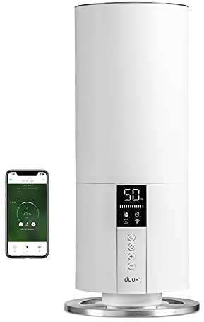 Duux Beam Mini 2 Luftbefeuchter Ultraschall Steuerung Per Fernbedienung & Smartphone - Leistungsvoller Air Humidifier - 3L Raumbefeuchter Bis 30m² - Luftbefeuchter Schlafzimmer Weiß