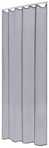 Bronze Voile Gardine Transparent Schlaufenschal Dekoschal 140x245cm Kräuselband Vorhang Öse Schlaufe (Hellgrau, Kräuselband)