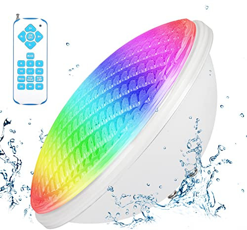 Luce LED per piscina PAR56, 54 W, illuminazione per piscina, luce subacquea, IP68, impermeabile, con telecomando, dimmerabile, illuminazione per piscina, laghetto, piscina familiare