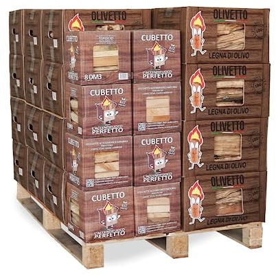 Legna da ardere di olivo + Legnetti accendifuoco (Olivetto + Cubetto) (28+8)