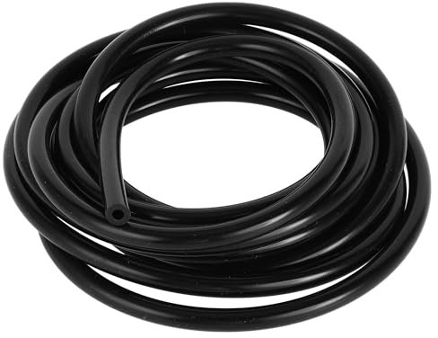 Partuto 1Pc 130Psi Pression Max Universel Silicone Tuyau De Vide Voiture Automobile Ligne De Vide Silicone Haute Température Noir 10Ft 3/16 4Mm Id 2Mm Id 2Mm Épaisseur