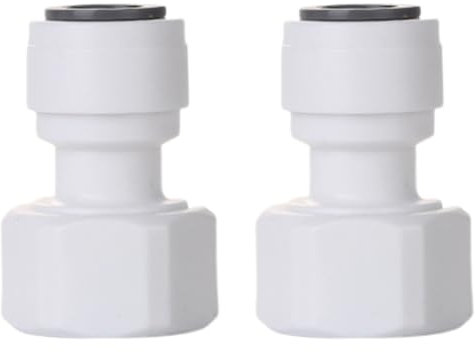 Lot de 2 connecteurs de ligne d'eau pour réfrigérateur, adaptateur de valve à emboîter 1,27 cm BSP x 0,95 cm, raccord rapide pour systèmes de filtration d'eau, refroidisseurs, fontaines à boire et