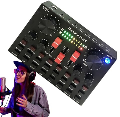 Live Sound Card, DJ Sound Controller, Compact Voice Changer Board, Practical Sound Board Console, Portable Audio Monitor, Crystal Capture, Delicate Details For Pc, Audio Mixer And Stream